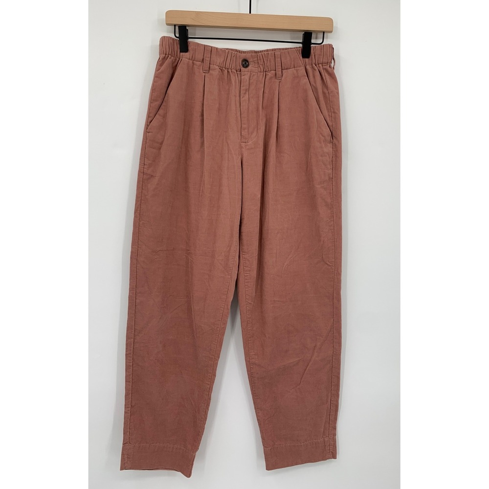 Madewell Corduroy Pants Womens Small Pink Pleated Tapered Jogger Zip